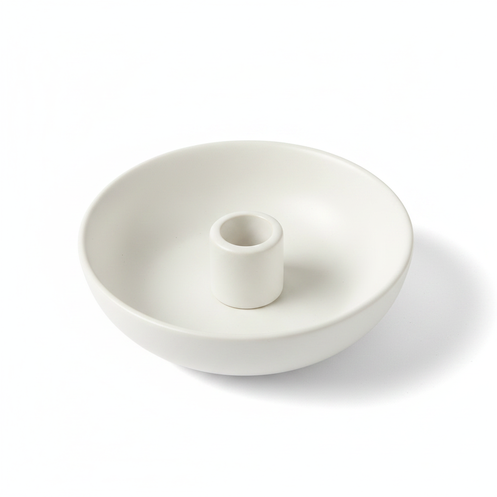 פמוט חרס DIS לבן גדול 13*3.5