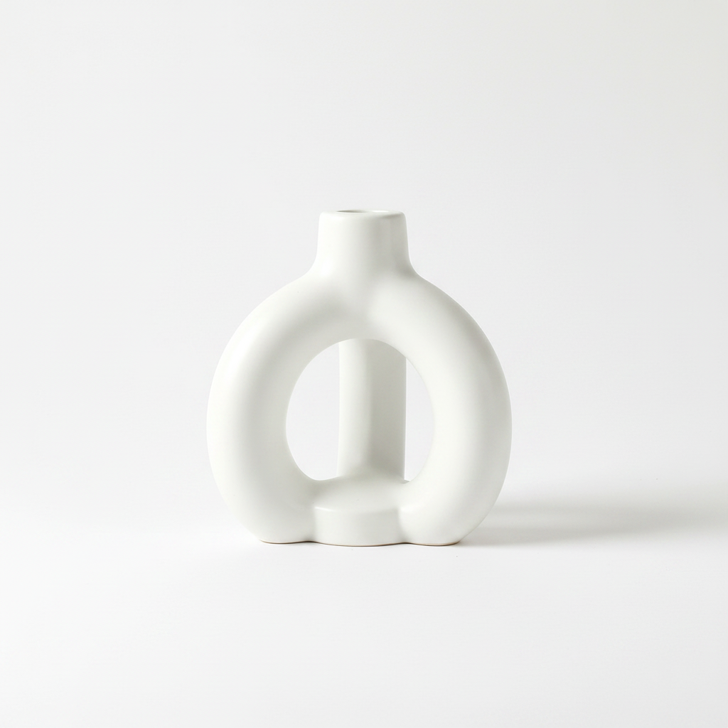 פמוט חרס BALON לבן 13*13