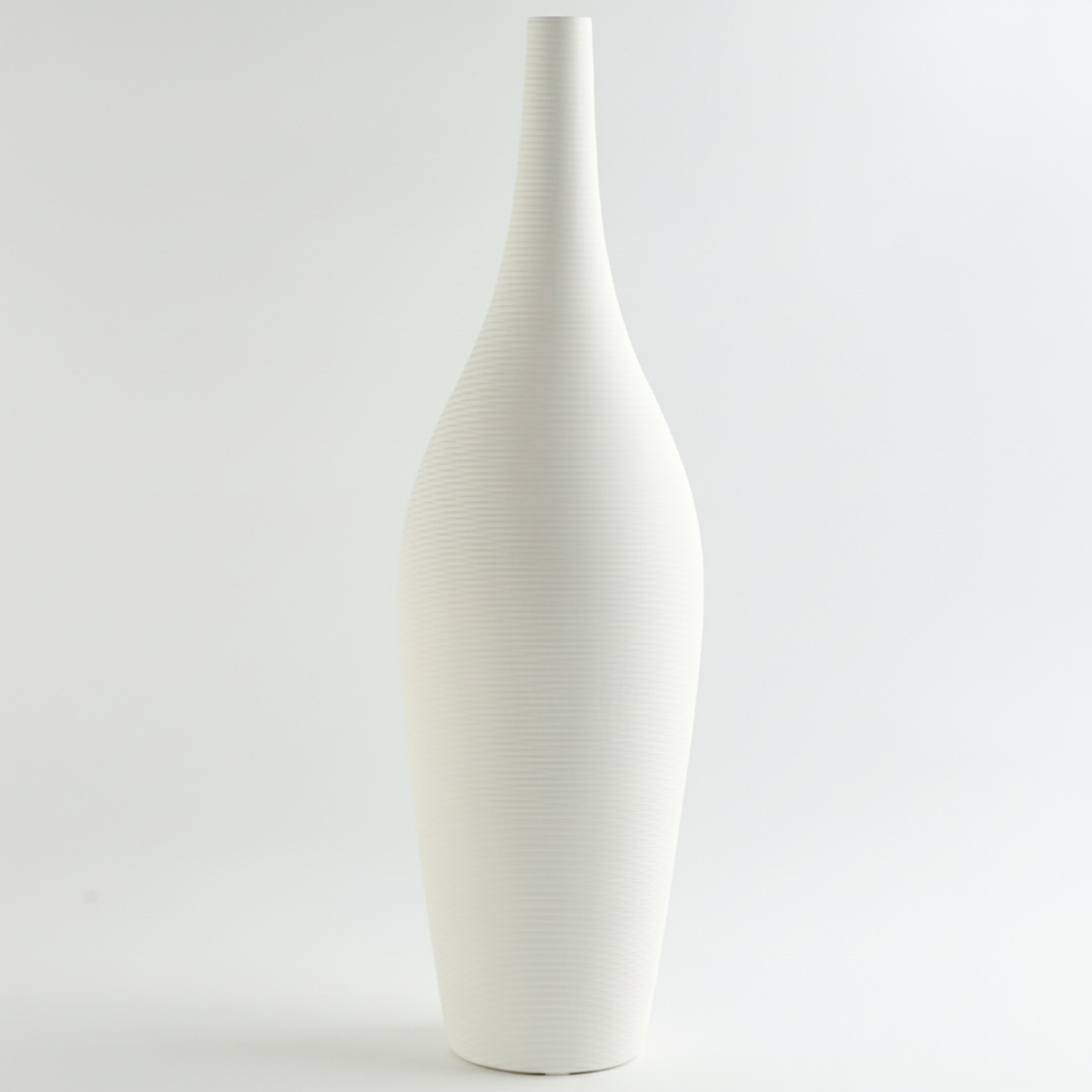 כד חרס לבן צוואר ארוך 11/33 סמ