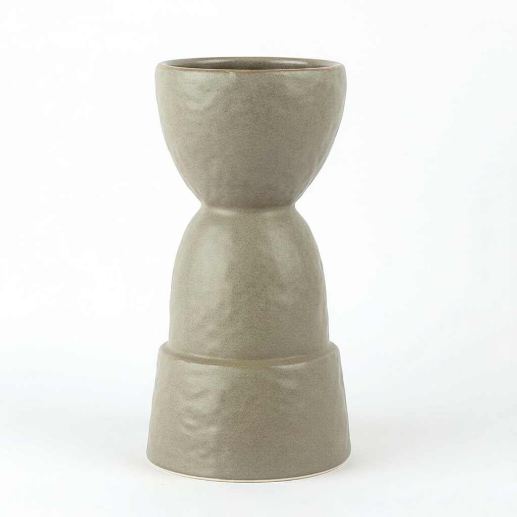 פמוט חרס RAJ אפור קטן 25*13