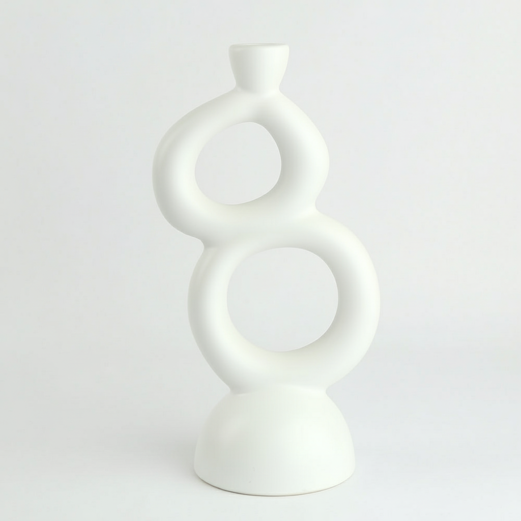 פמוט חרס HILL לבן 11*29 ס"מ