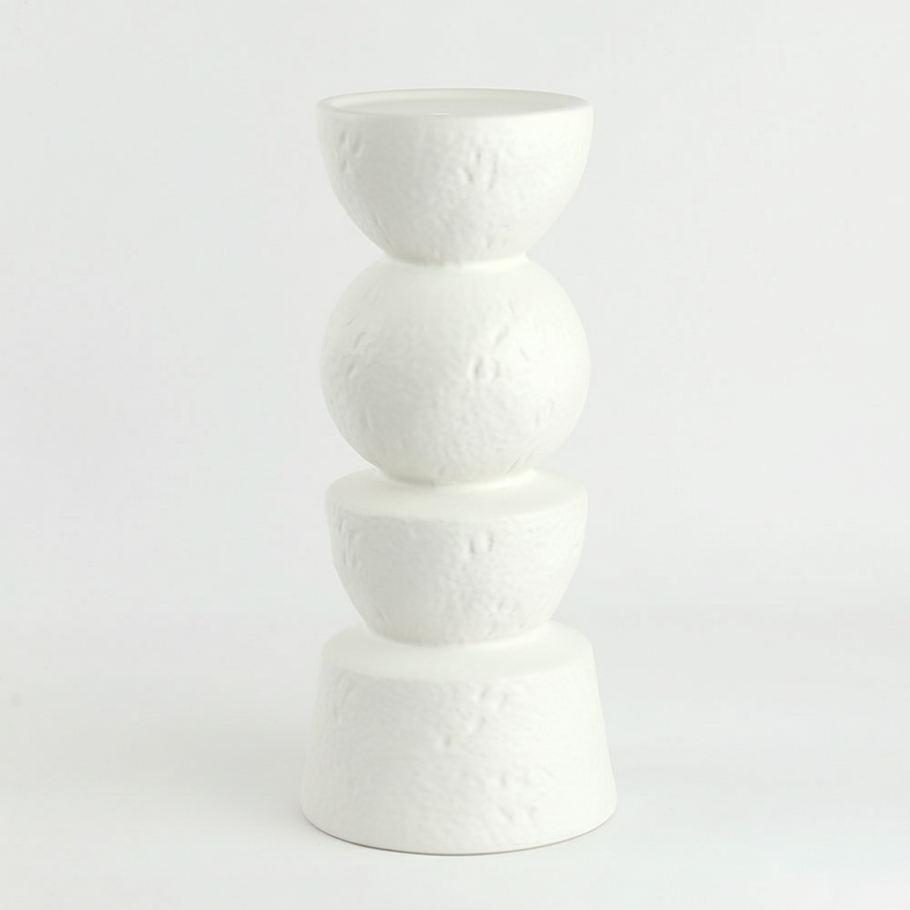 פמוט חרס RAJ לבן גדול 30*13