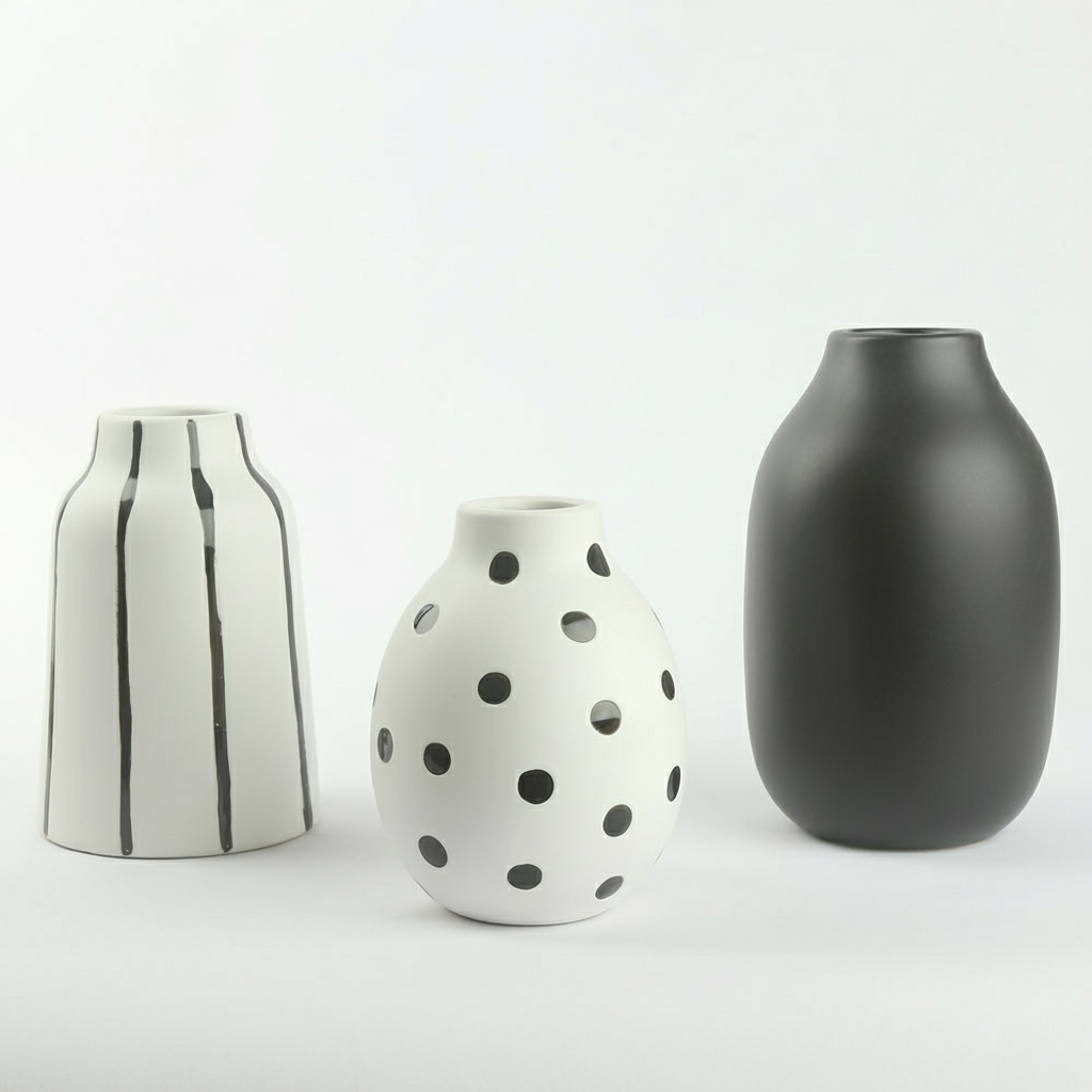 סט כדי MODERN שחור לבן 13-15-18 ס"מ