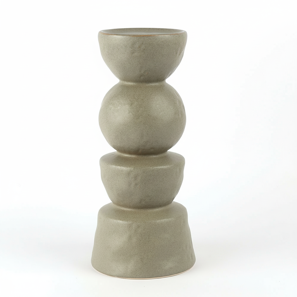 פמוט חרס RAJ אפור גדול 30*13