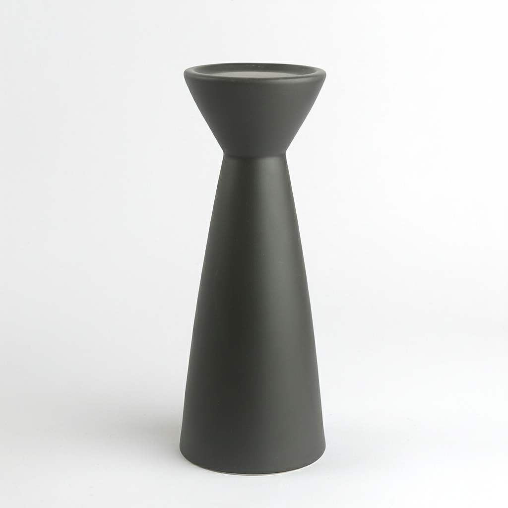 פמוט חרס PARK שחור בינוני 25*9