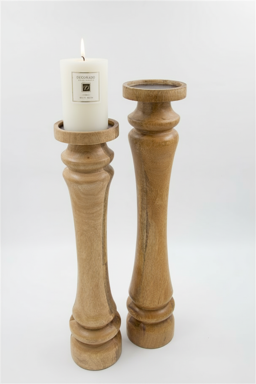 פמוט עץ 46 ס"מ WOOD