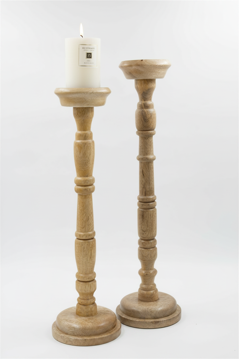 פמוט עץ 51 ס"מ NATURAL