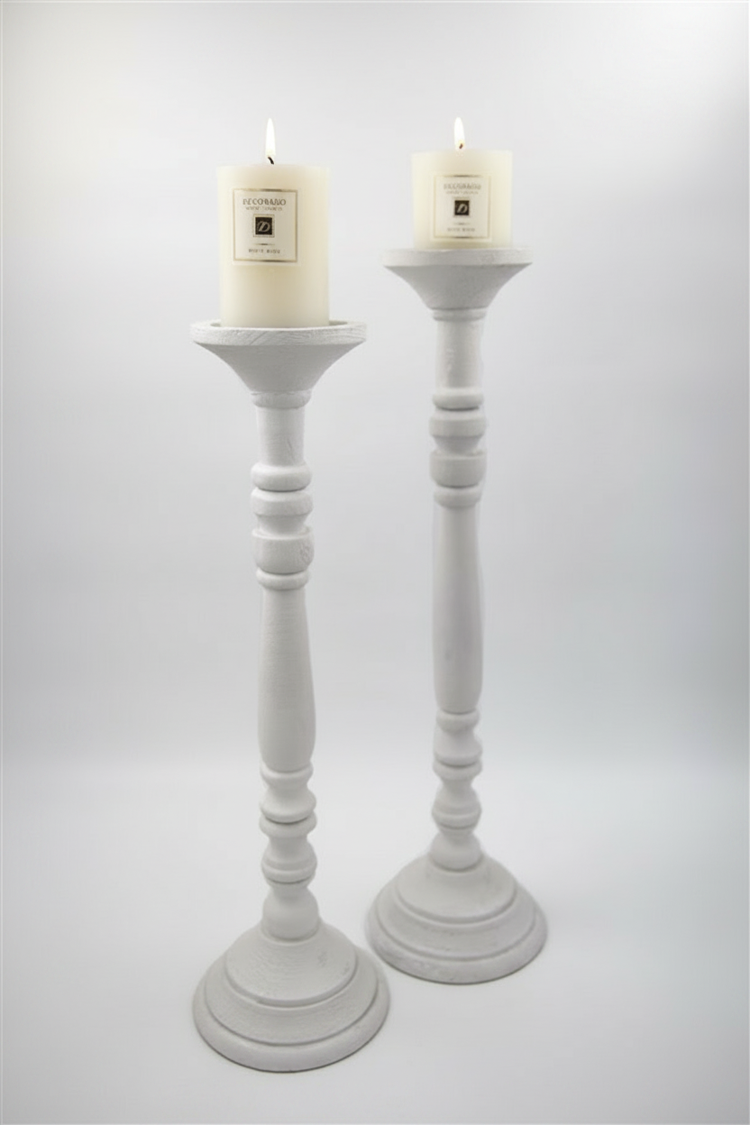 פמוט עץ לבן 56 ס"מ NATURAL