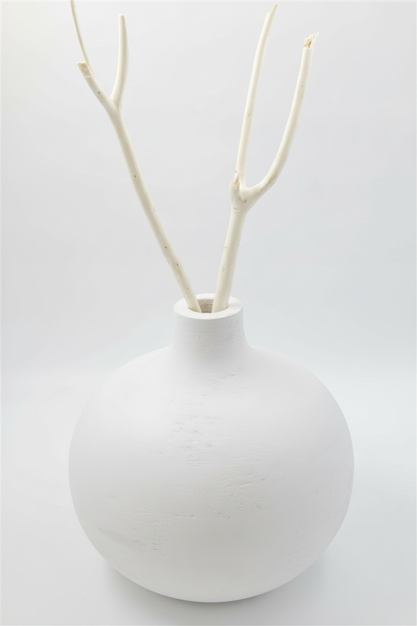 אגרטל עץ 30 ס"מ GIANT לבן