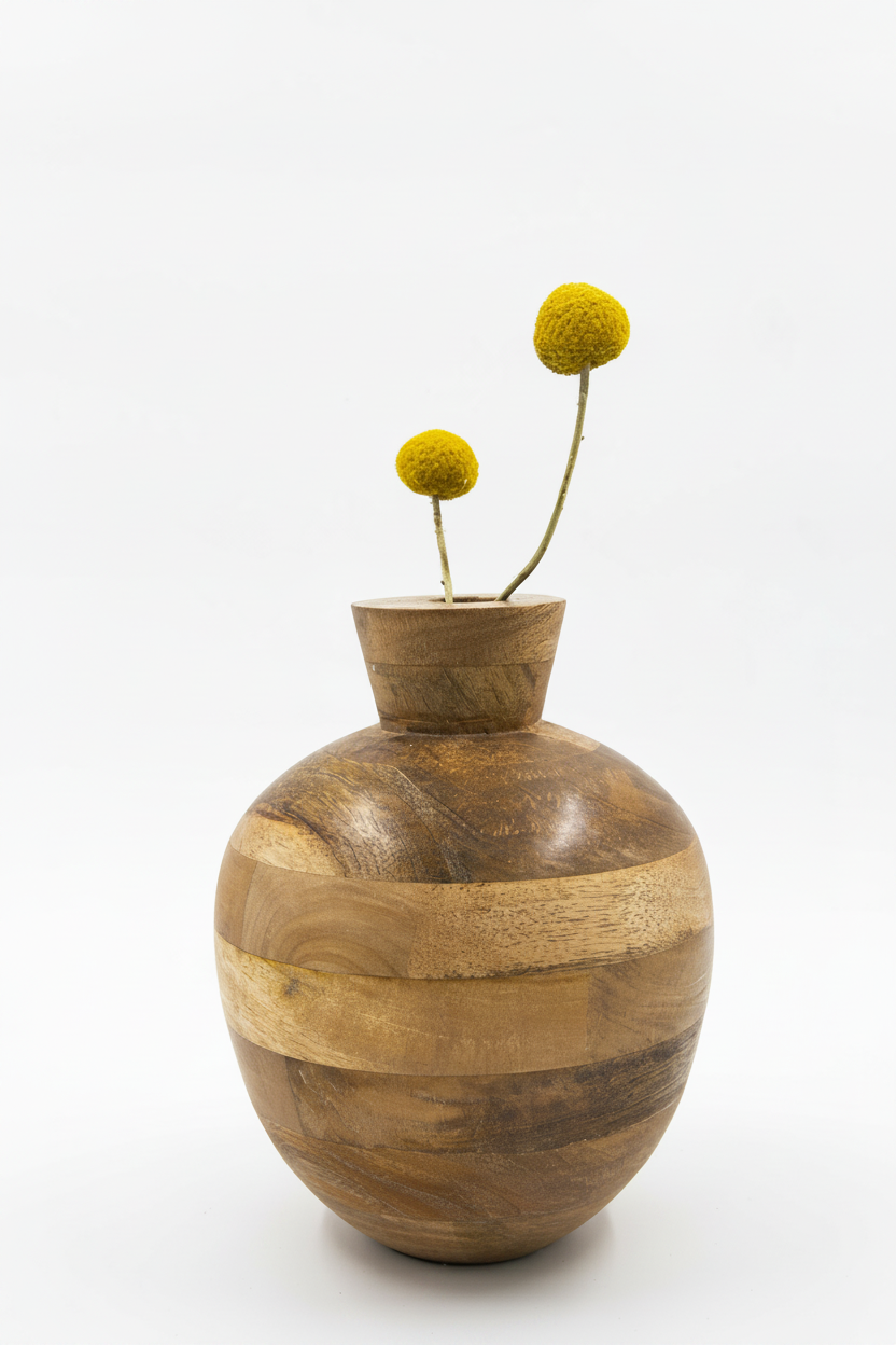 אגרטל עץ 22 ס"מ MANGO