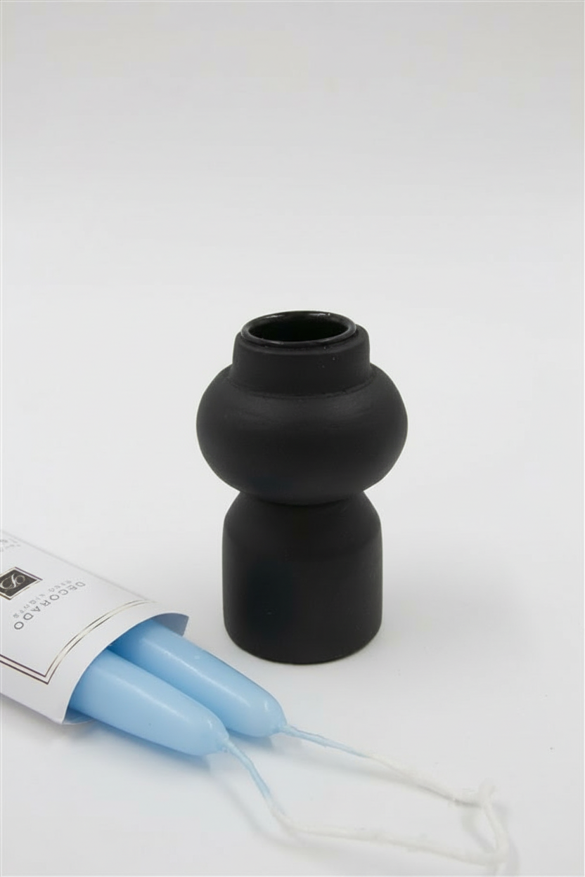 פמוט עץ גובה 8 ס"מ BETTY שחור