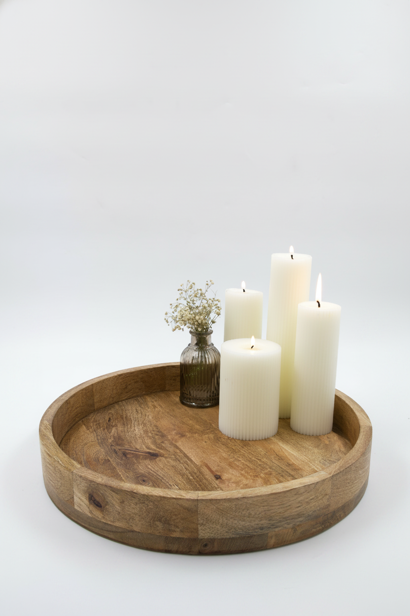 מגש עץ 35 ס"מ BOHO טבעי