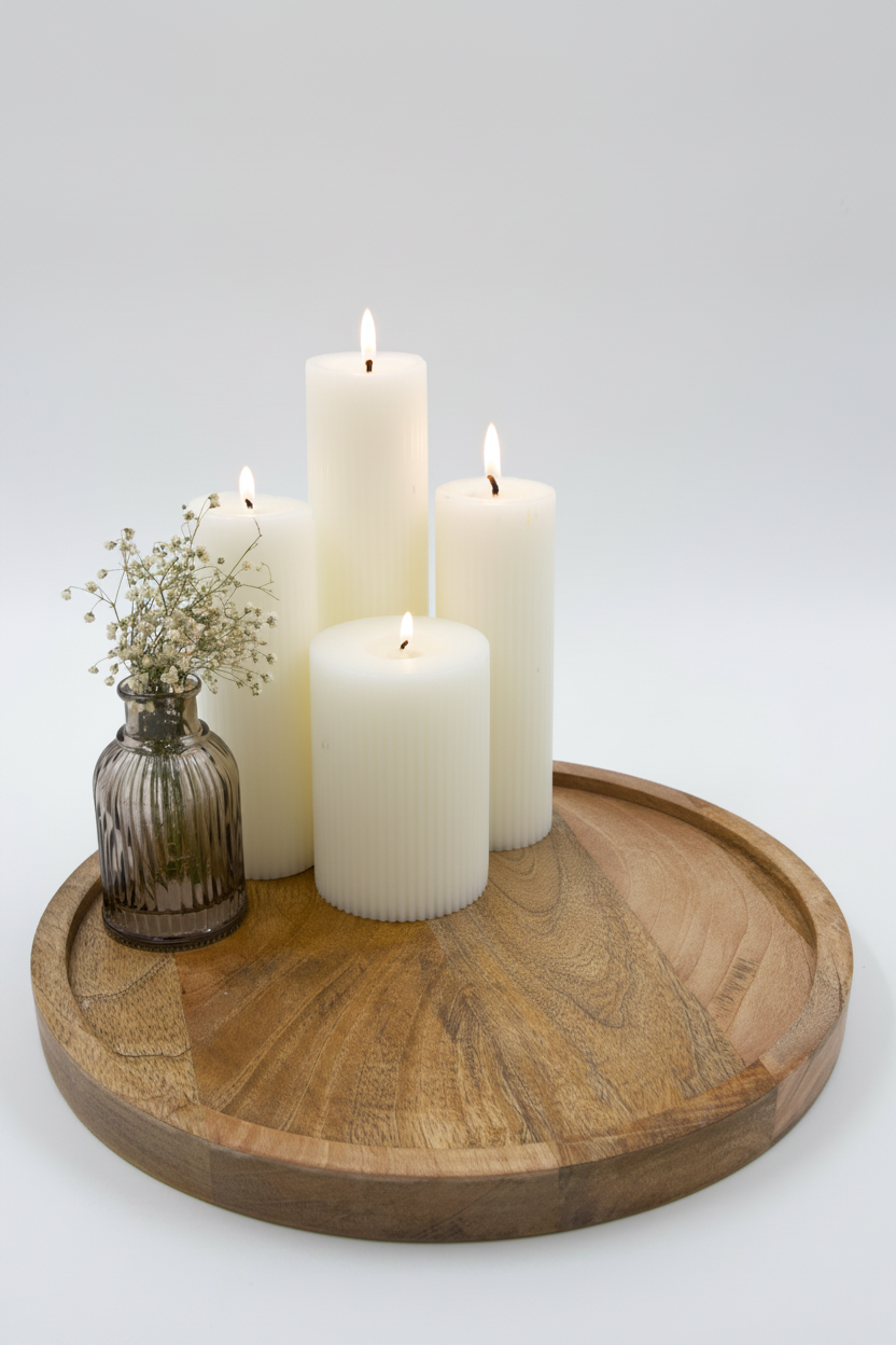 מגש עץ עגול 31 ס"מ טבעי