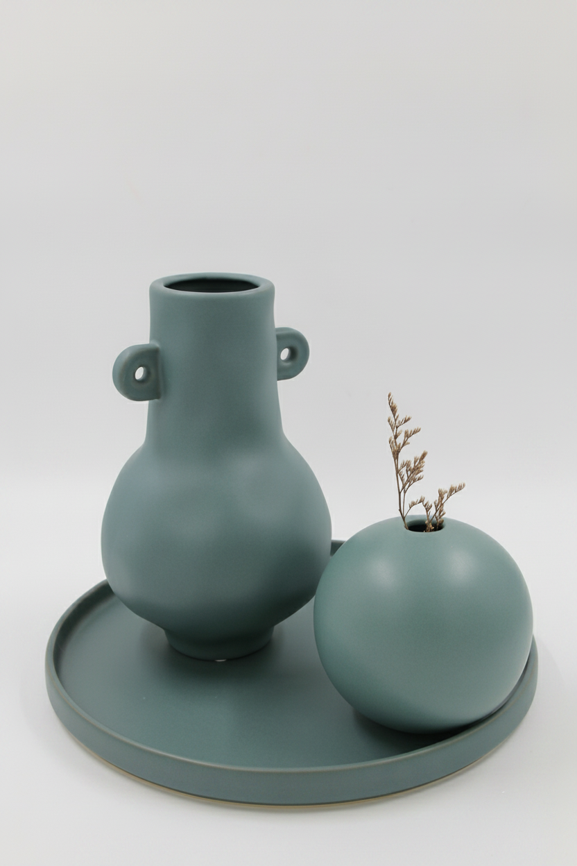 מגש חרס SHANE כחול קטן 20 ס''מ