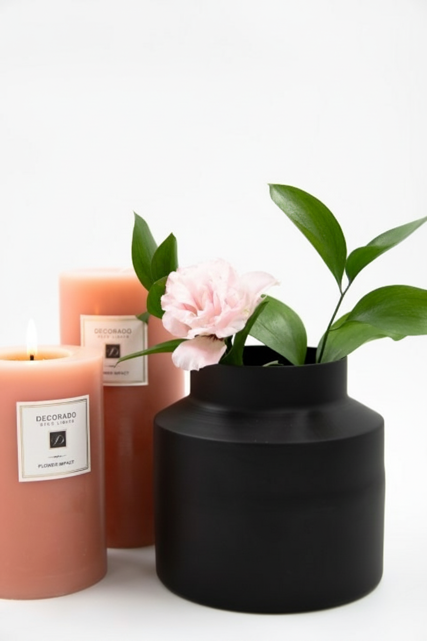 ואזה מתכת JAR שחור - 15-סמ