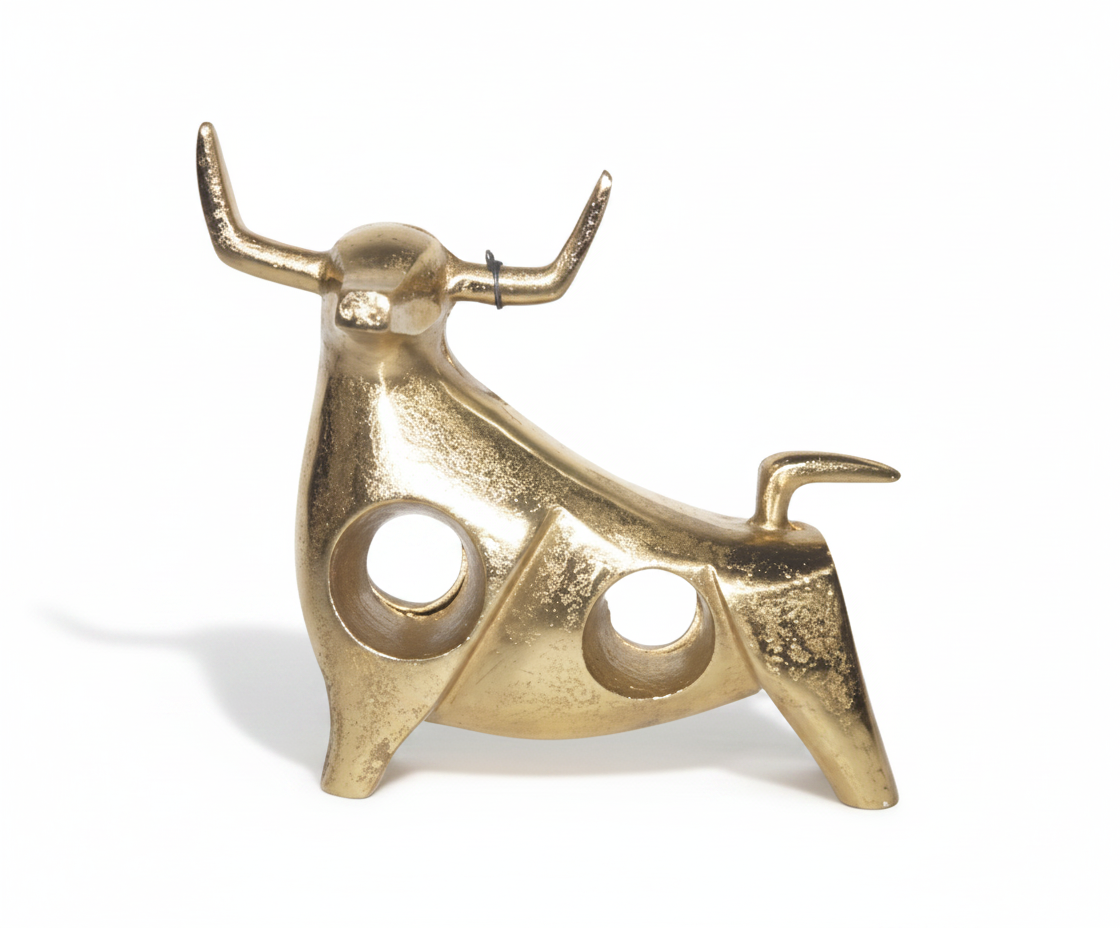 פסל דקורטיבי שור זהב