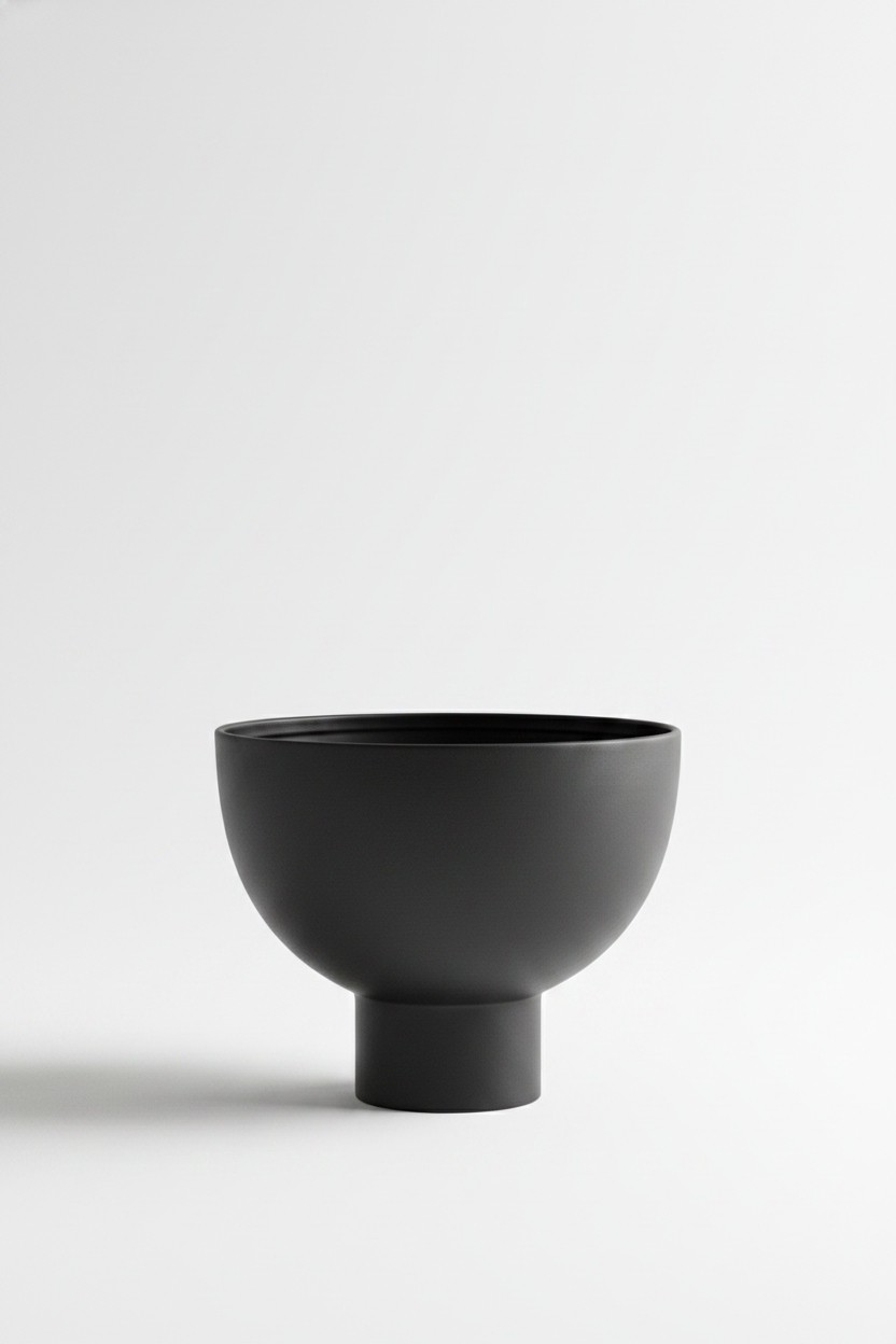 קערת מתכת BOWL שחור גדול 20*25 ס"מ