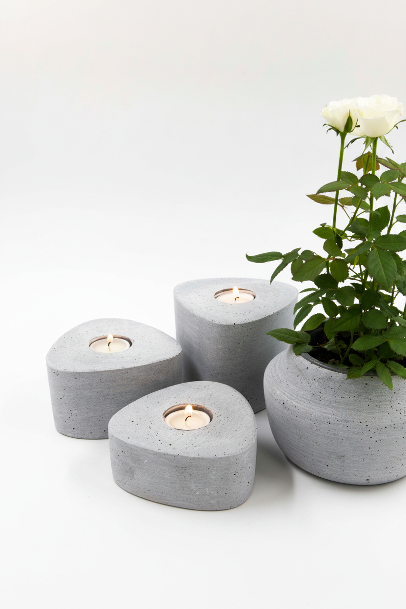 פמוט בטון TRIPL בינוני 7.5 ס"מ