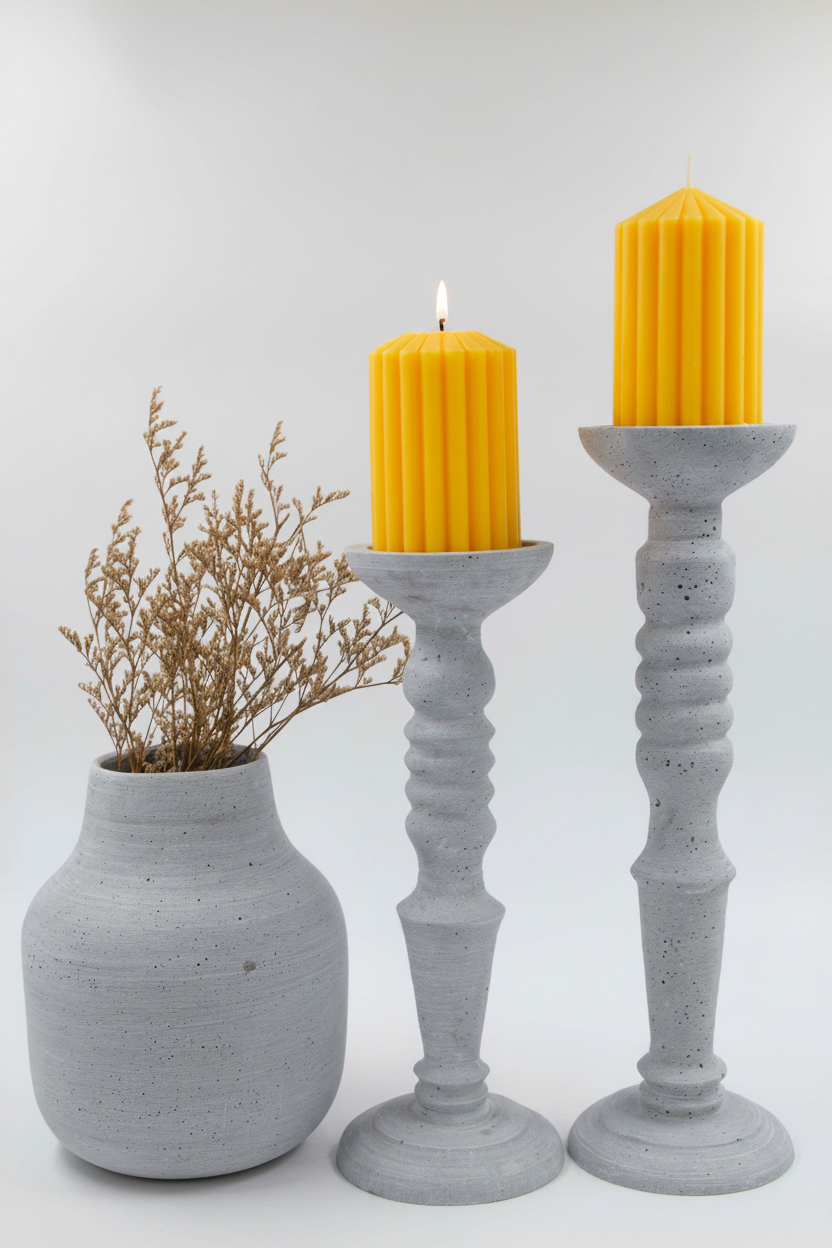 פמוט בטון ROPE גדול 35 ס"מ