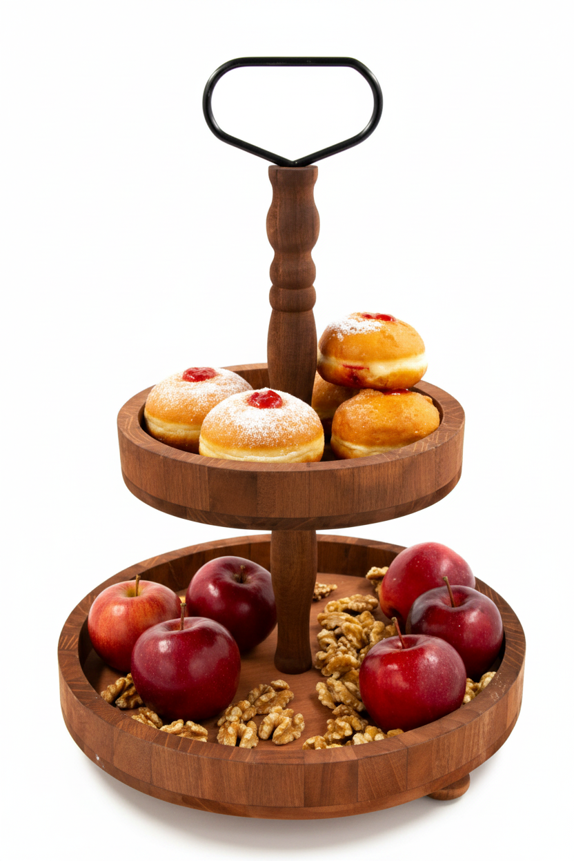 מגש עץ BELLA שתי קומות 47 ס"מ