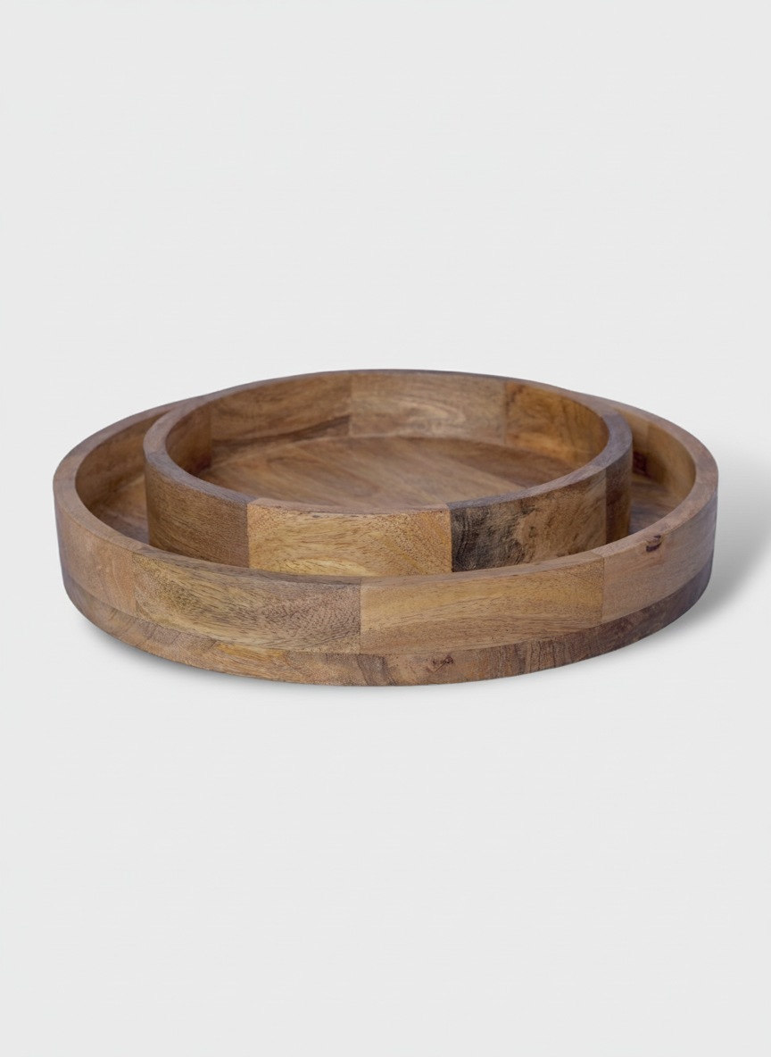 מגש עץ BOHO נטורל 25 ס"מ