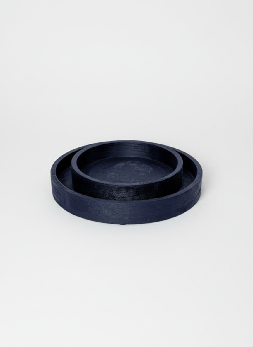 מגש עץ BOHO שחור 35 ס"מ