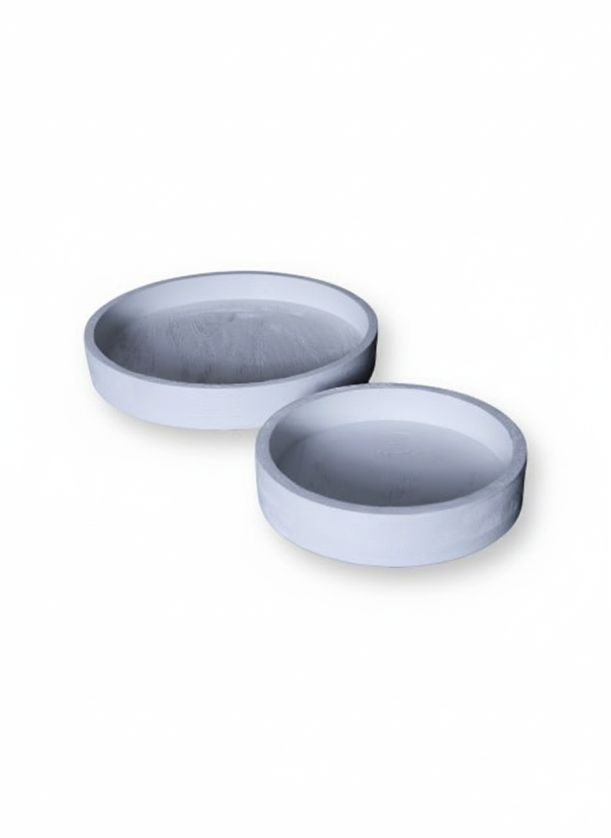 מגש עץ BOHO לבן 35 ס"מ