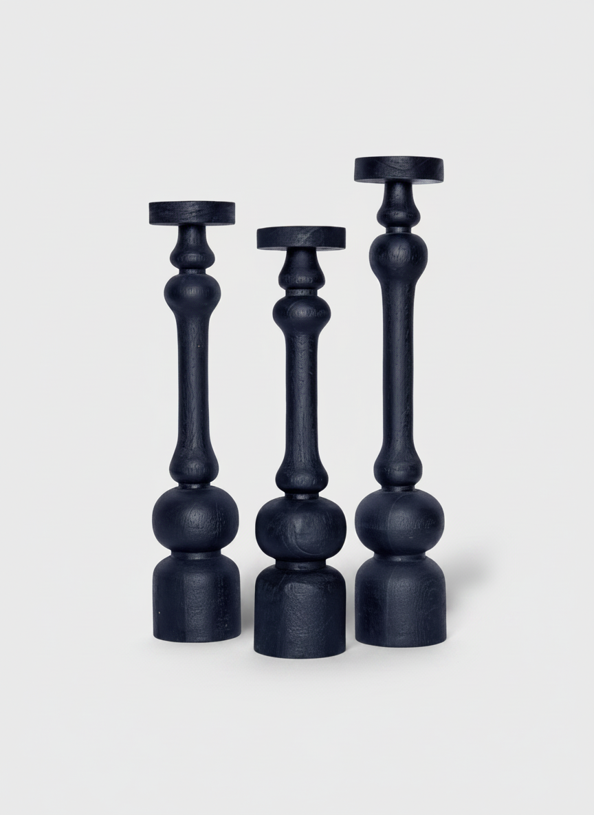 פמוט עץ VINI שחור