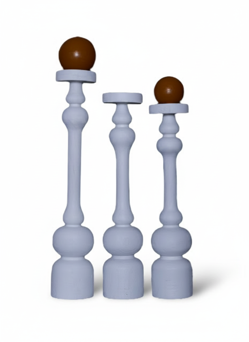 פמוט עץ VINI לבן - 51 ס"מ