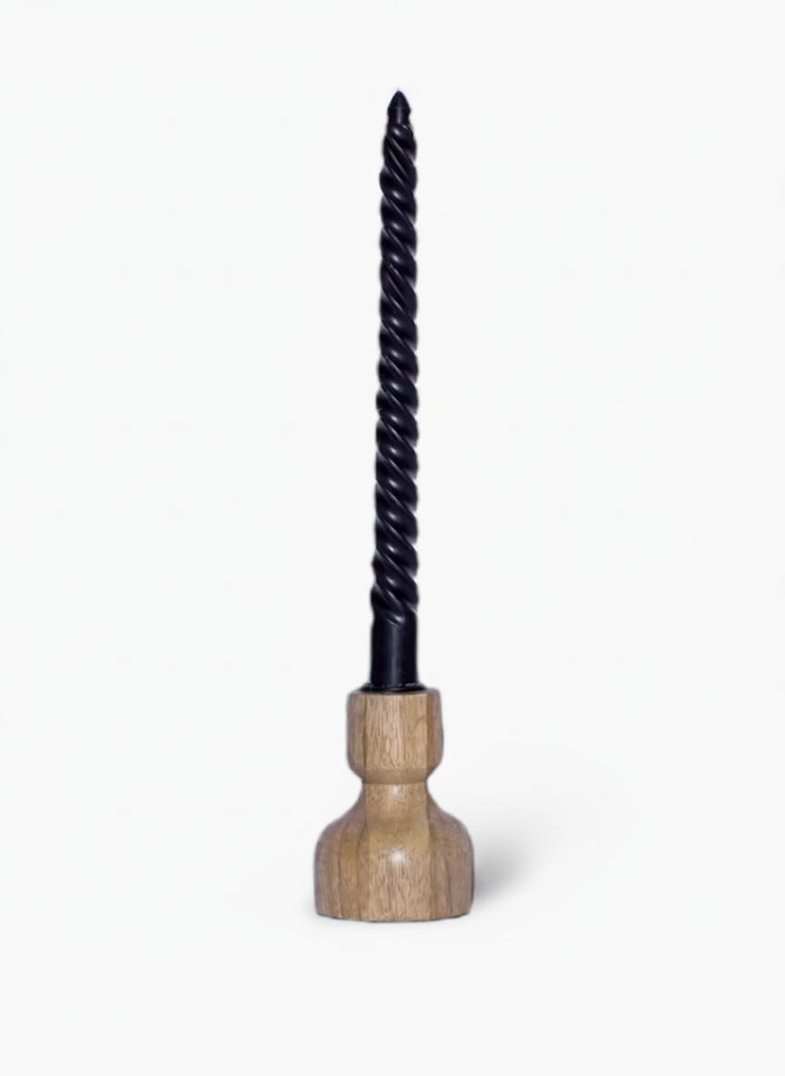 פמוט עץ KISS נטורל 9 ס"מ