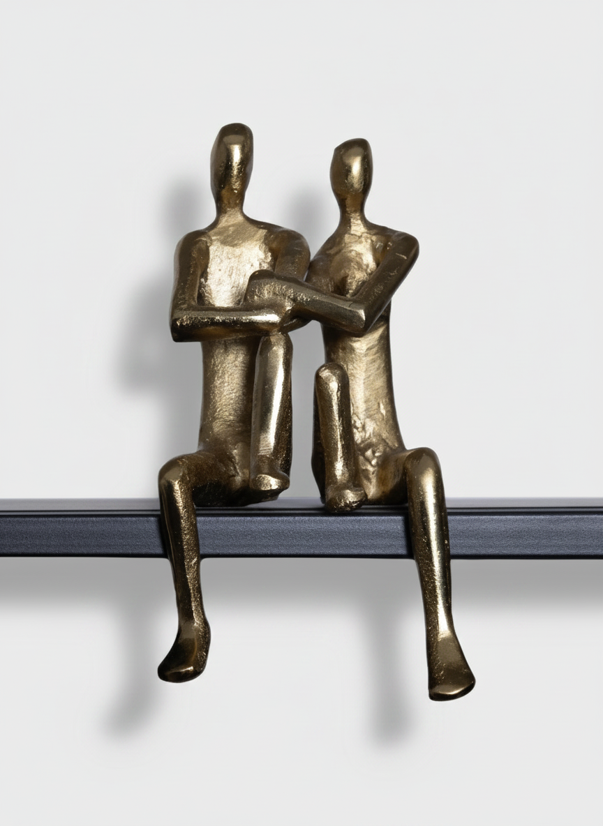 פסל דקורטיבי תאומים זהב