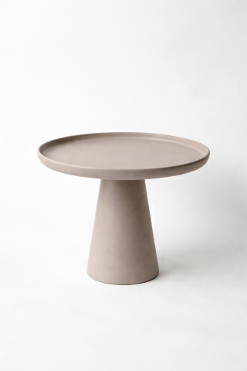 מגש חרס על רגל MOON אפור גדול 25 ס"מ