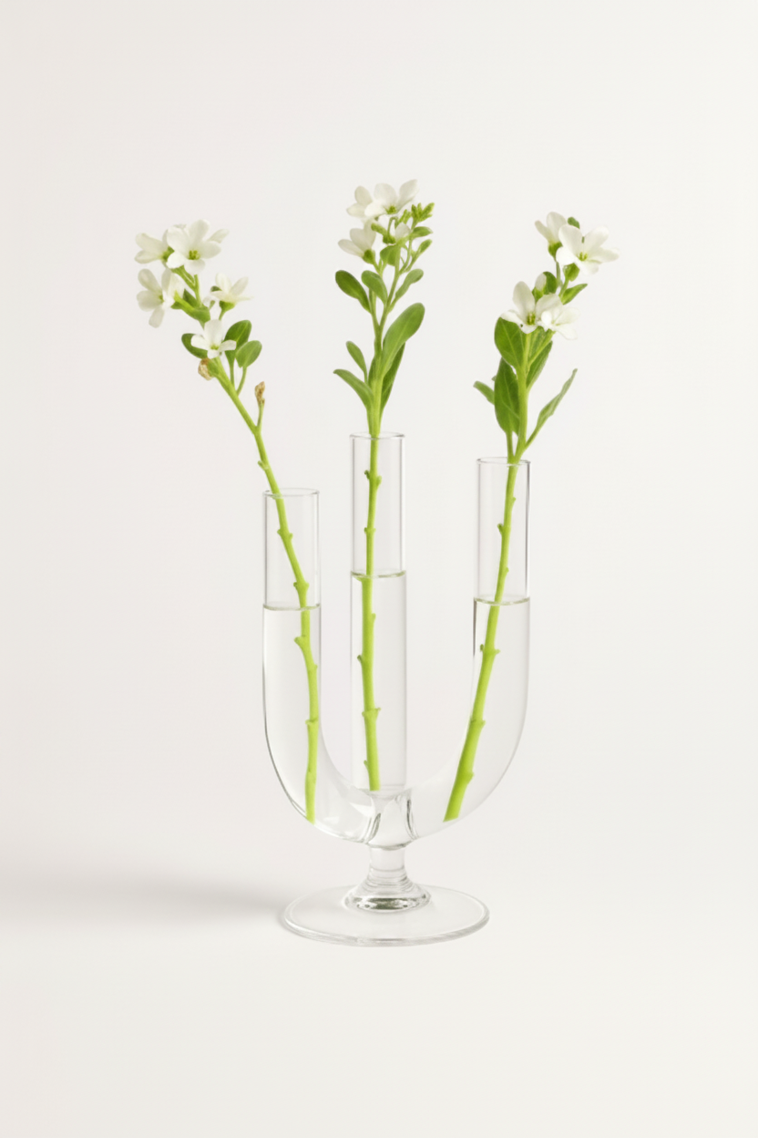 מעמד זכוכית שלישייה 18 סמ