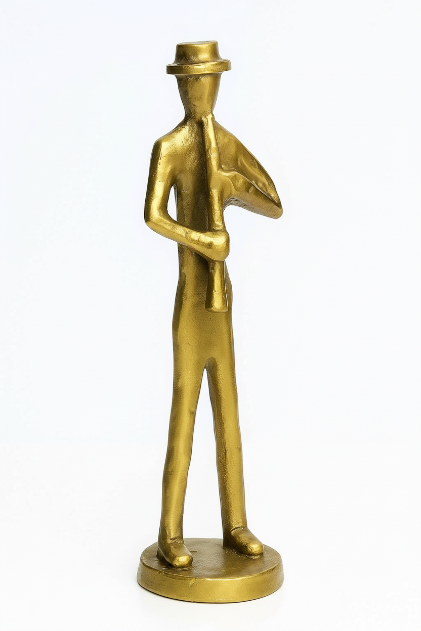 פסל חצוצרן זהב 36 סמ