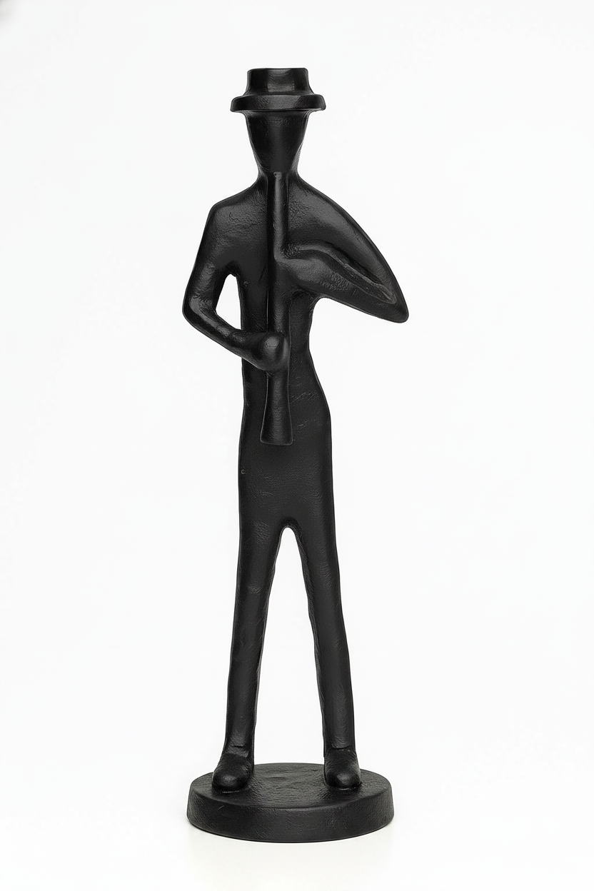 פסל חצוצרן שחור 36 סמ