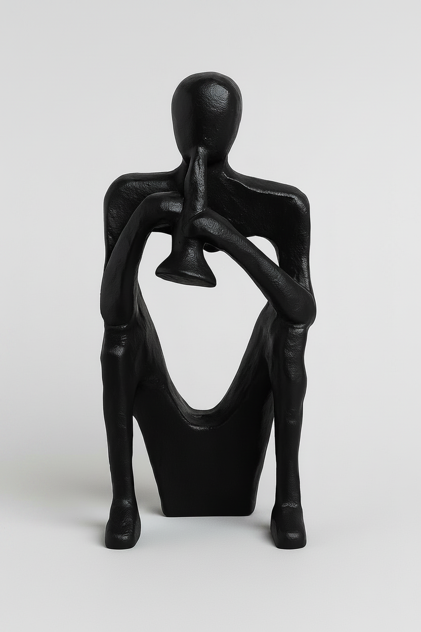 פסל חצוצרן יושב שחור