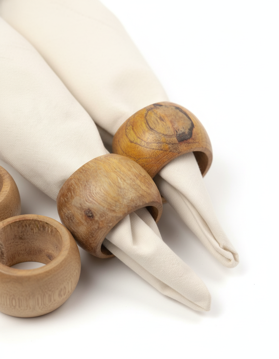 חבקי עץ 4 יחידות 6 ס"מ