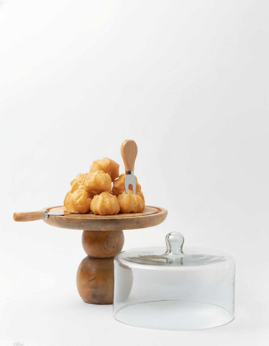 מגש עץ לעוגה גבוה 22*30 ס"מ