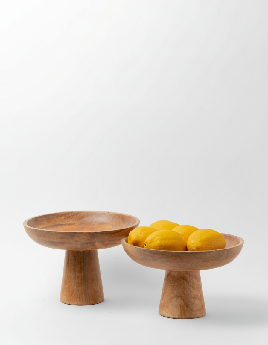 מגש עץ על רגל רומא קטן 25*15 ס"מ