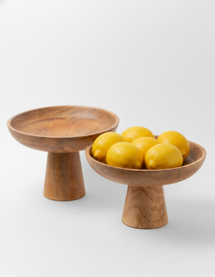 מגש עץ על רגל רומא גדול 25*20 ס"מ