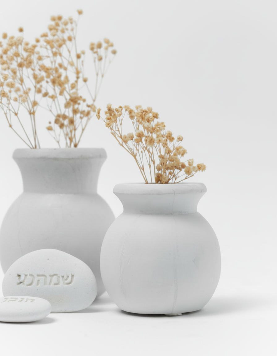 כד עץ טרה  קטן 10*10 ס"מ לבן