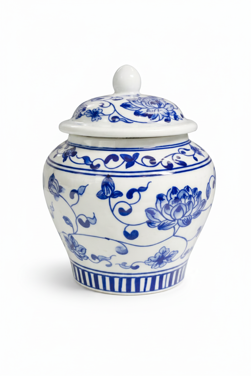 צנצנת חרס וינטג' לבן