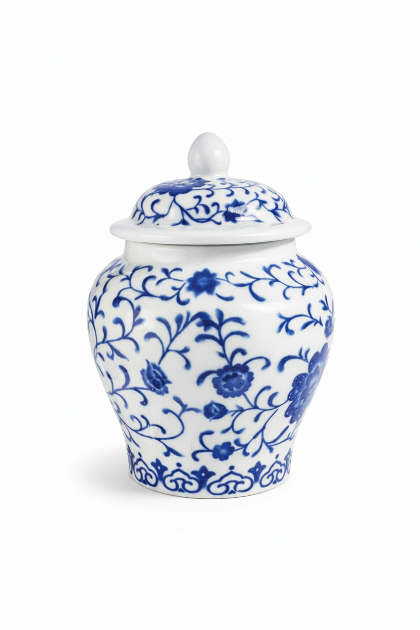 צנצנת חרס וינטג' כחול