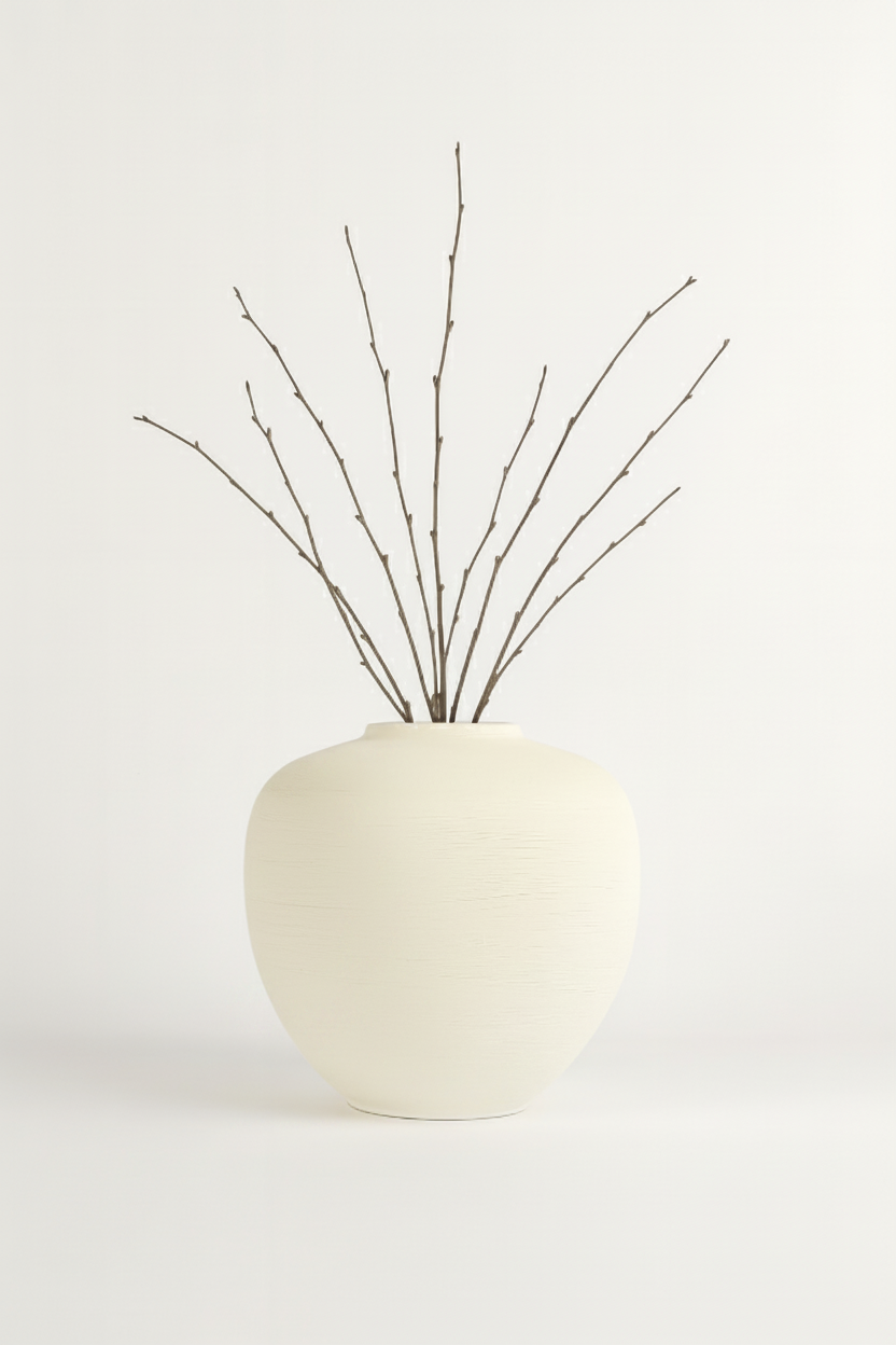 כד חרס FEEL לבן 25 ס''מ