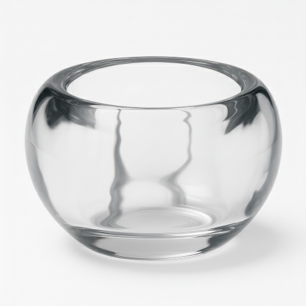 פמוט זכוכית פילר עגול  9*6 ס"מ