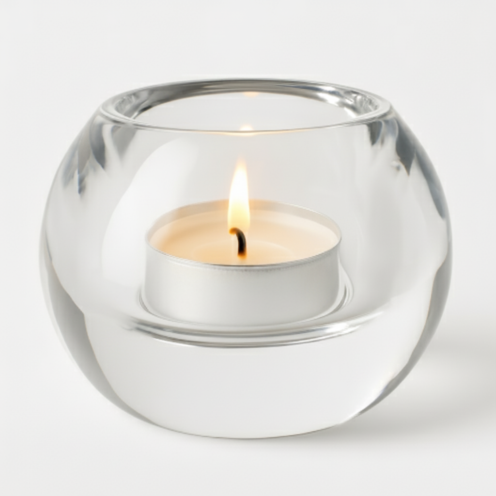 פמוט טי לייט זכוכית8*6 ס"מ