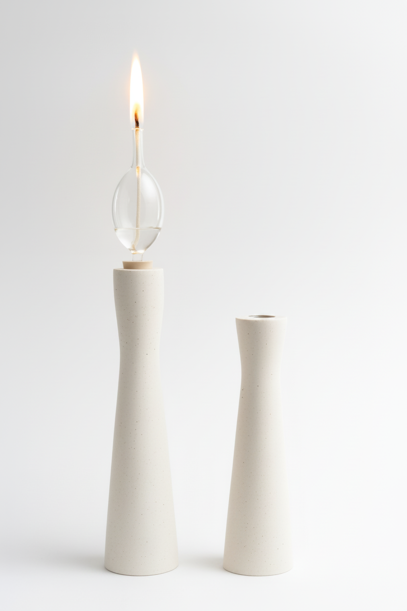 פמוט TORO בטון לבן 25 ס''מ