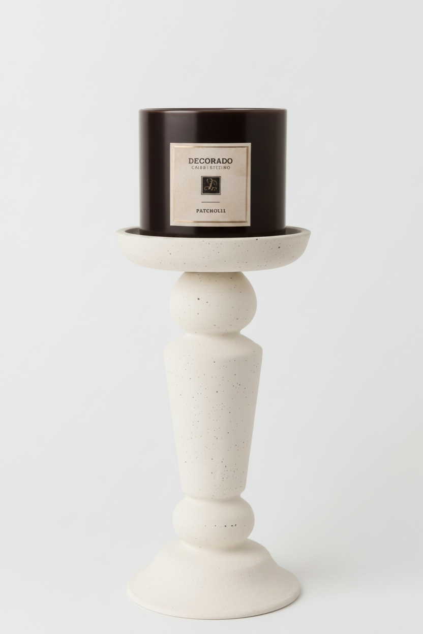 פמוט בטון ROME לבן 27 ס''מ