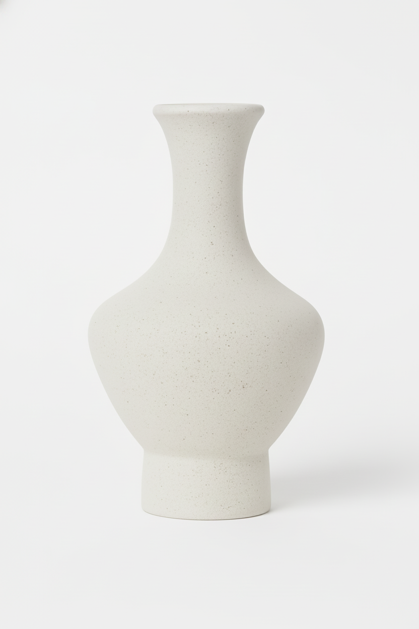 כד מעוגל בטון לבן 31 ס''מ