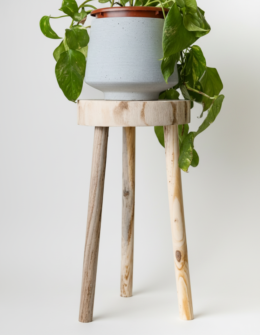 שרפרף עץ RAW טבעי 27 ס"מ